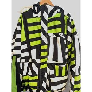 Burton DryRide Ski Snow Jacket Y2K 90s Men’s XL Green Black Geometric Winter EUC